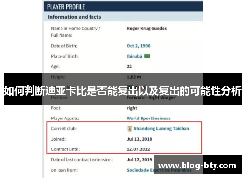 如何判断迪亚卡比是否能复出以及复出的可能性分析